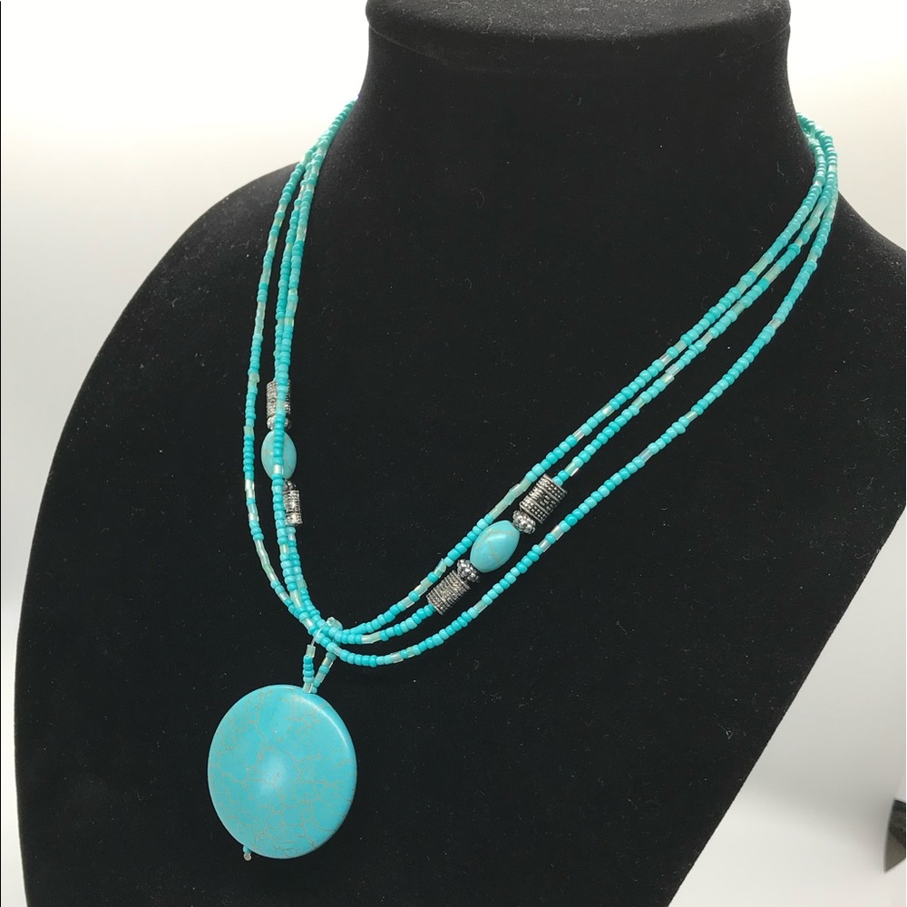 NEW Seed Bead Triple Strand Necklace - Picture 2 of 7